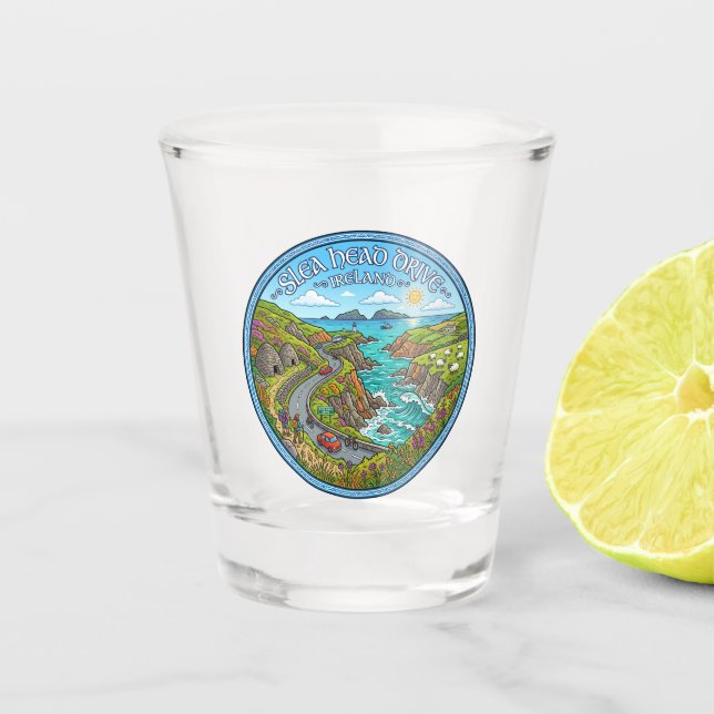 Slea Head Drive Ireland Shot Glass (Front)
