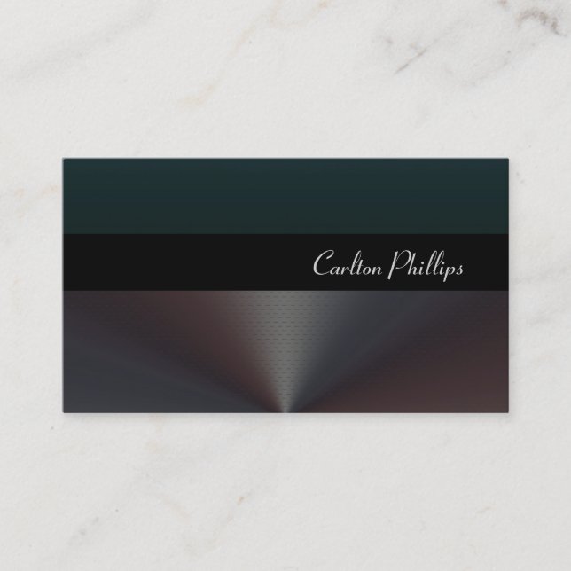 Sleak + clean/brushed steel. business card (Front)