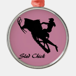 Sled Chick Metal Tree Decoration
