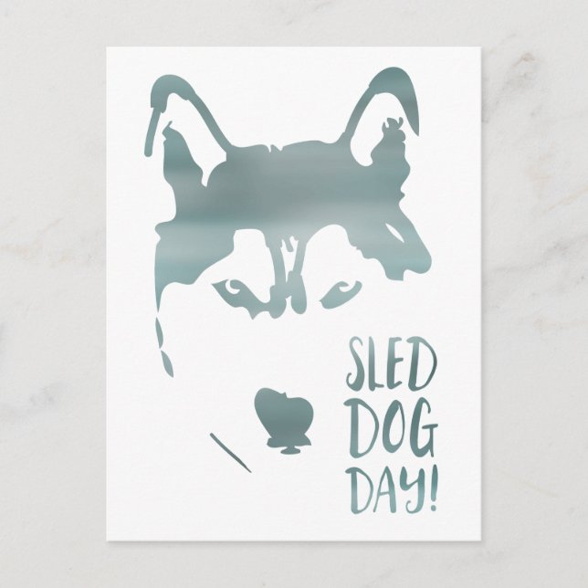 sled dog day postcard (Front)