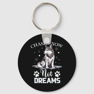 Sled Dog Huskie Alaska Winter Sports Sledding Fun Key Ring
