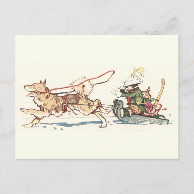 Sled Dog Pulling Sleigh Postcard (Front)