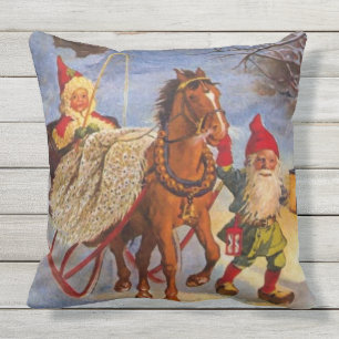 “Sled Ride at Night” by Jenny Nystrom Cushion