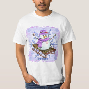 Sled Snowman  t-shirt