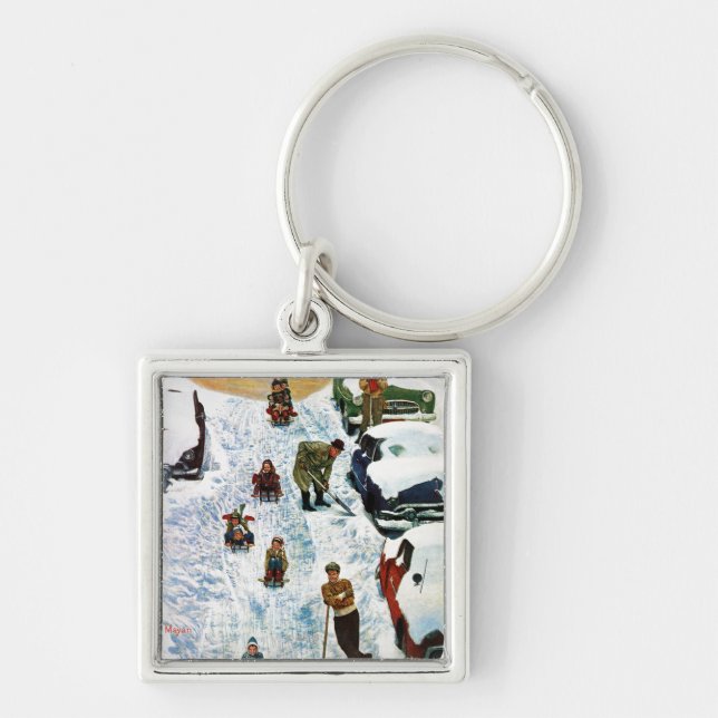 Sledding and Digging Out Key Ring (Front)