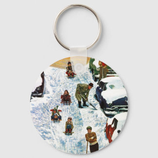 Sledding and Digging Out Key Ring
