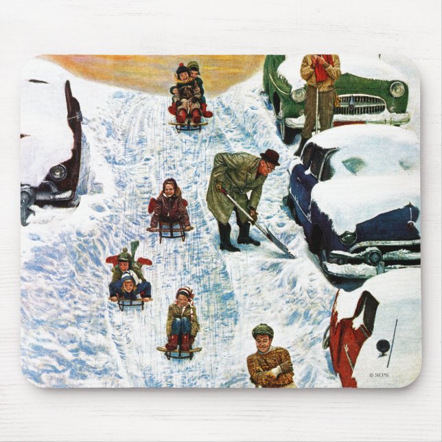 Sledding and Digging Out Mouse Pad (Front)
