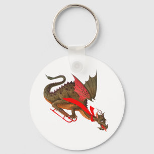 Sledding Dragon Key Ring