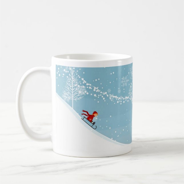 Sledding Fun Wintertime Mug (Left)
