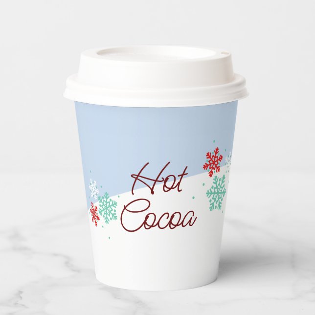 Sledding Hot Cocoa Winter Birthday Party Paper Cup (Front)