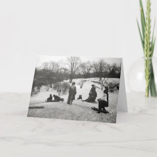 Sledding in Central Park, 1906 Holiday Card