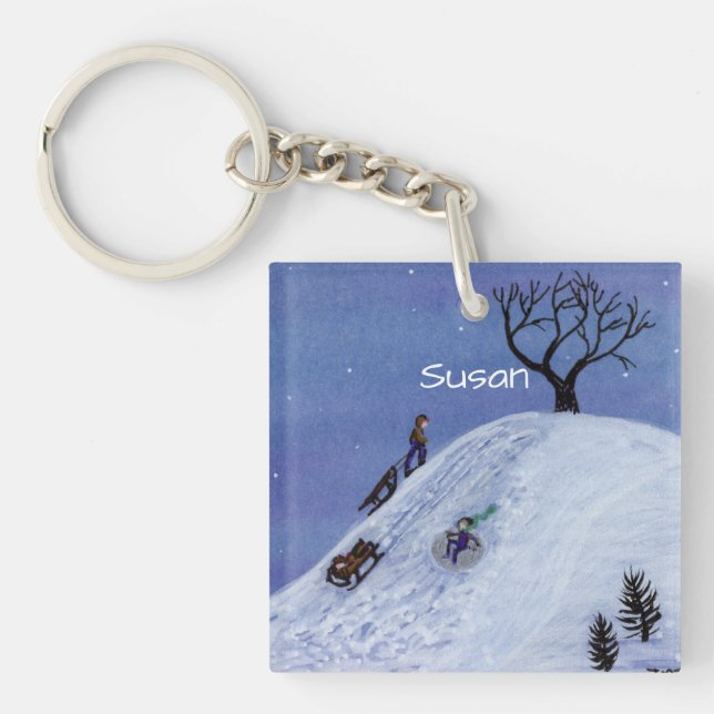 Sledding Key Ring (Front)