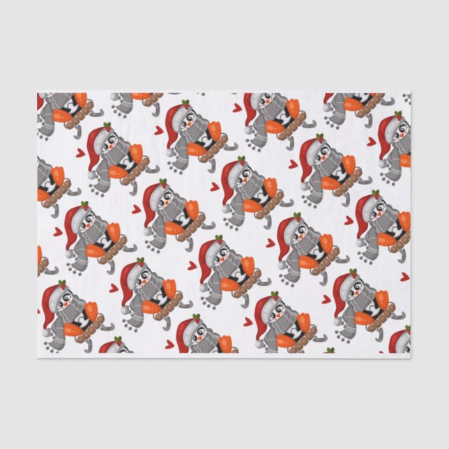 Sledding Penguin Tissue Paper (Front)