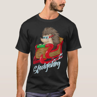 Sledgehog  Funny Hedgehog Sleigh Pet Christmas Gif T-Shirt
