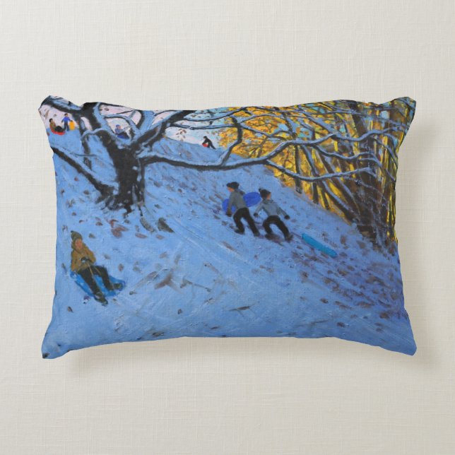 Sledging Allestree Golf course Decorative Cushion (Front)
