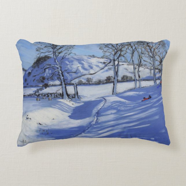 Sledging Derbyshire Peak District 2012 Decorative Cushion (Front)