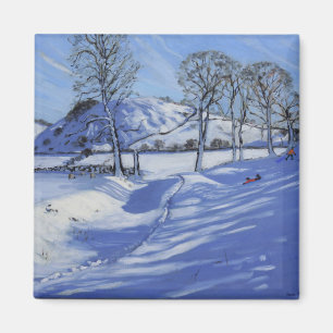 Sledging Derbyshire Peak District 2012 Magnet