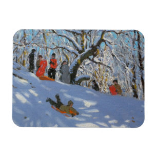Sledging in Allestree Woods 2011 Magnet