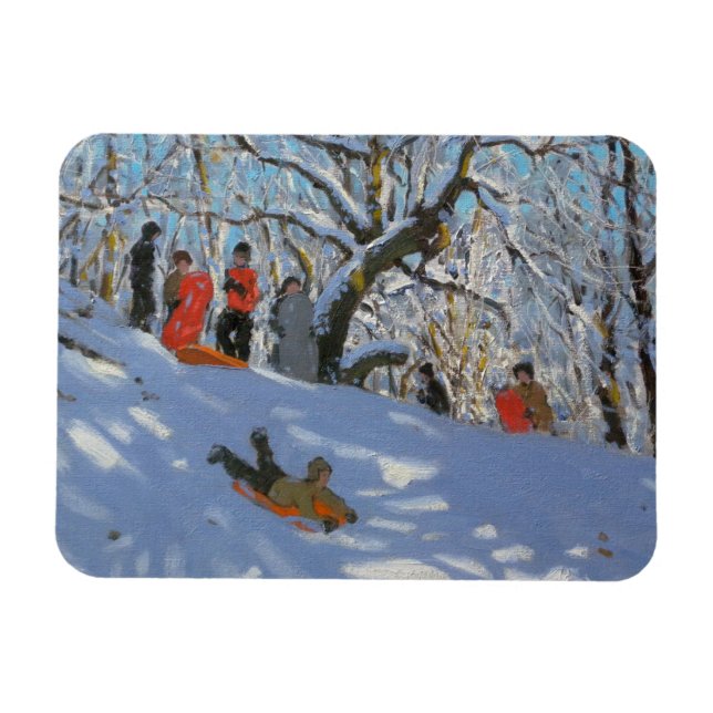 Sledging in Allestree Woods 2011 Magnet (Horizontal)