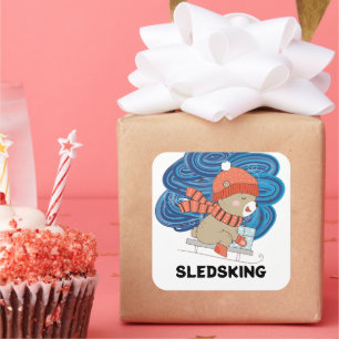 Sledsking Personalizable Square Sticker