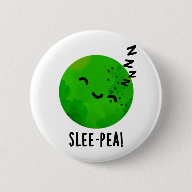 Slee-pea Funny Sleeping Pea Pun  6 Cm Round Badge (Front)