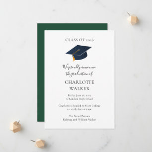 Sleek Academic Commence Graduation Party 2026 Announcement