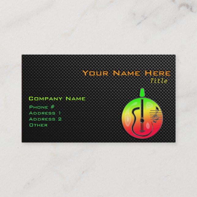 Sleek Acoustic Guitar Business Card (Front)