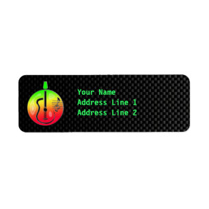 Sleek Acoustic Guitar Return Address Label