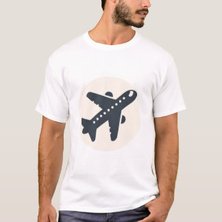 Sleek Aeroplane Icon Design for Travel Gear T-Shirt