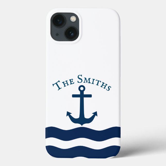 Sleek Anchor Nautical Custom Case-Mate iPhone Case (Back)