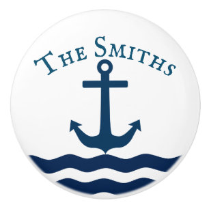 Sleek Anchor Nautical Custom Ceramic Knob
