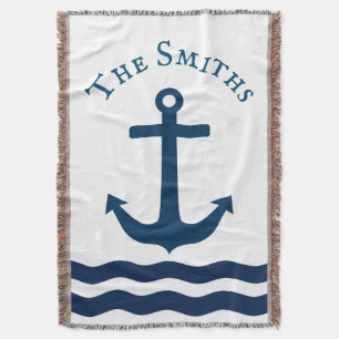 Sleek Anchor Nautical Custom Throw Blanket