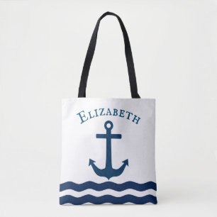Sleek Anchor Nautical Custom Tote Bag