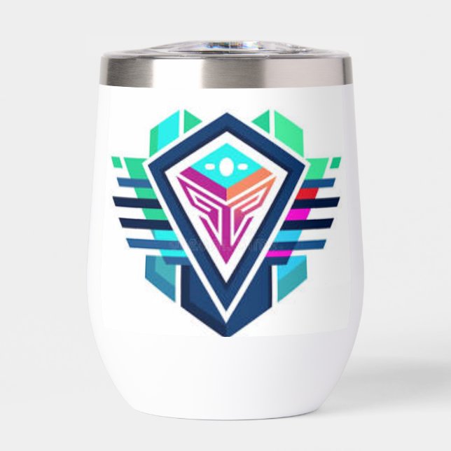 Sleek and Modern Abstract Design Logo Water Bottle (Front)
