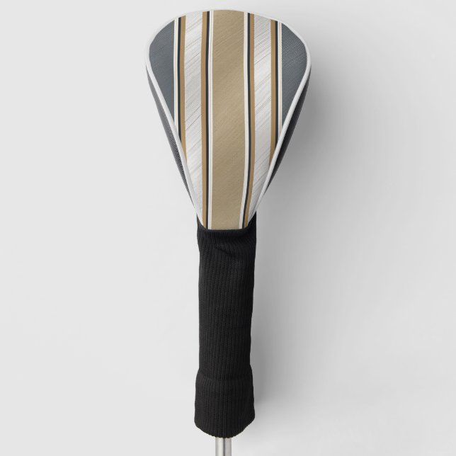 Sleek and Modern Stripe Pattern Golf Head Cover (Front)
