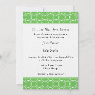 Sleek and Polished Wedding Invite, Kelly Green Invitation