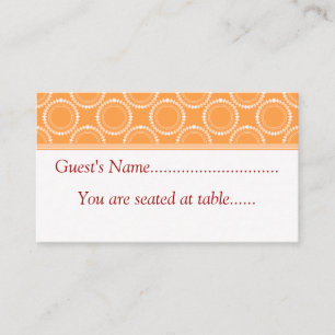 Sleek and Polished Wedding Place Cards, Orange Place Card