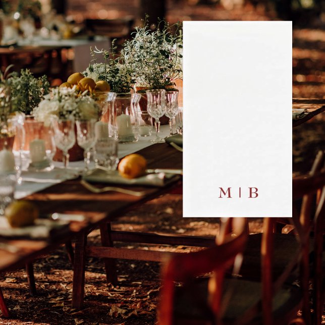 Sleek and Simple Brown Monogram Wedding  Napkin (Creator Uploaded)