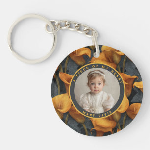 Sleek Baptism Gifts Custom Calla Lilies Key Ring