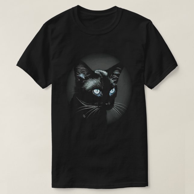 Sleek Black Cat T-Shirt (Design Front)