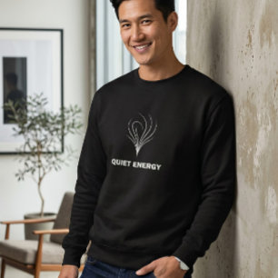 Sleek Black Crewneck Sweatshirt Quiet Energy