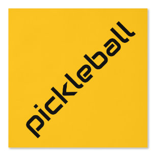 Sleek Black Diagonal PICKLEBALL On Bold Yellow Wallpaper