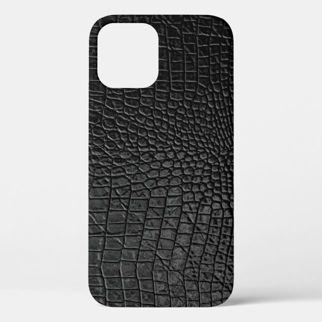 Sleek Black: Leather Texture Elegance Case-Mate iPhone Case (Back)