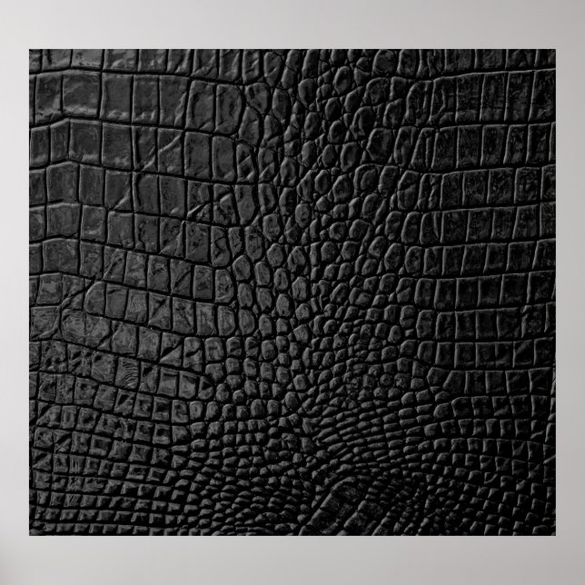 Sleek Black: Leather Texture Elegance Poster (Front)