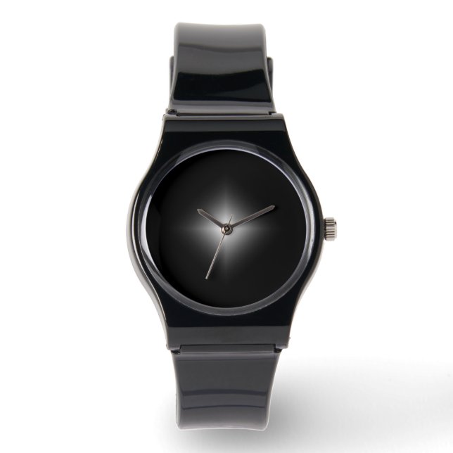 Sleek Black Minimalist Wristwatch - Modern Unisex  (Front)
