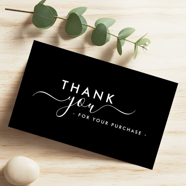 Sleek Black Modern Business Thank You Business Card (Creator Uploaded)