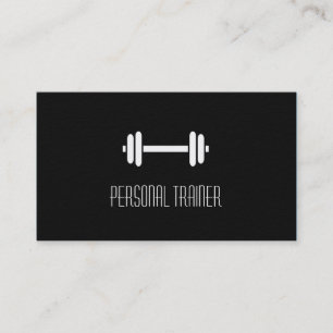 Sleek Black Modern Fitness Personal Trainer Business Card