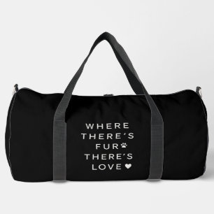 Sleek Black Modern Minimalist Dog Mum Adventures Duffle Bag