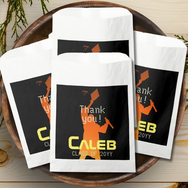 Sleek Black Modern Tech Graduation Favour Bag (Creator Uploaded)