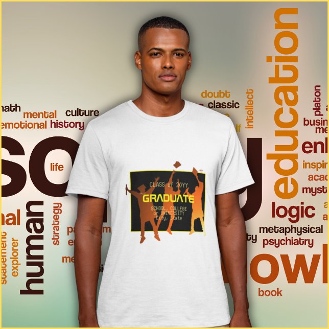 Sleek Black Modern Tech Graduation T-Shirt (Creator Uploaded)